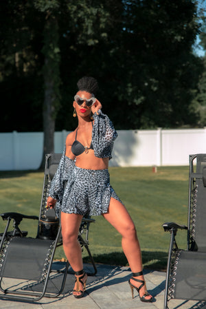 A Nandra Scarf And Wrapped Shorts