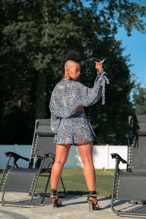 A Nandra Scarf And Wrapped Shorts